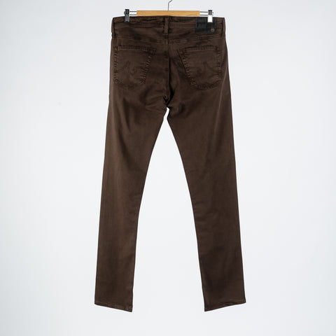 AG Tellis Sulfur Deep Woodland 9oz Denim - White, Cotton, Denim, Suede, Tapered, Knit - View 5