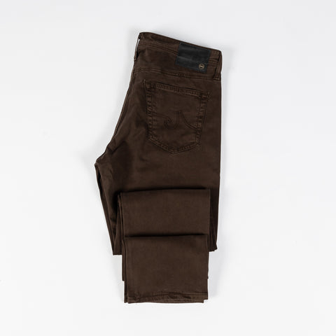 AG Tellis Sulfur Deep Woodland 9oz Denim - White, Cotton, Denim, Suede, Tapered, Knit - View 9