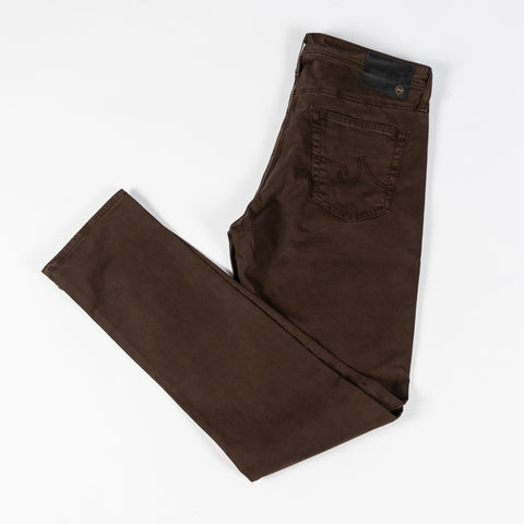 AG Tellis Sulfur Deep Woodland 9oz Denim - White, Cotton, Denim, Suede, Tapered, Knit - View 10
