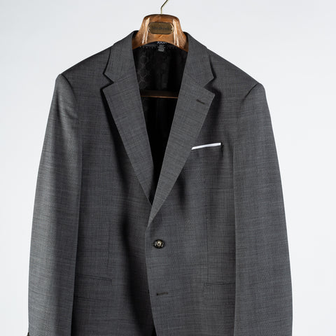 Joop Textured Charcoal Herby-Blayr Stretch Suit - Black, Wool, Merino, Oxford, Slim Fit, Made In Portugal - View 7