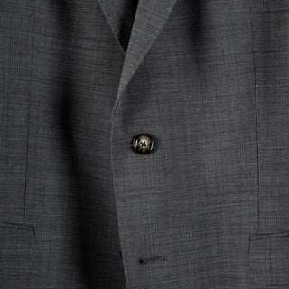 Joop Textured Charcoal Herby-Blayr Stretch Suit - Black, Wool, Merino, Oxford, Slim Fit, Made In Portugal - Back View