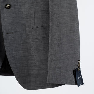 Joop Textured Charcoal Herby-Blayr Stretch Suit - Black, Wool, Merino, Oxford, Slim Fit, Made In Portugal - View 5