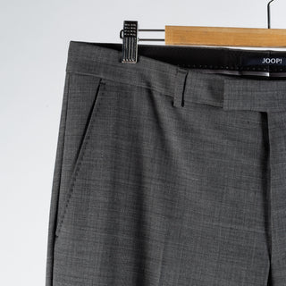 Joop Textured Charcoal Herby-Blayr Stretch Suit - Black, Wool, Merino, Oxford, Slim Fit, Made In Portugal - View 11