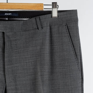 Joop Textured Charcoal Herby-Blayr Stretch Suit - Black, Wool, Merino, Oxford, Slim Fit, Made In Portugal - View 12