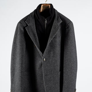 Joop Textured Charcoal Hectar Jacket - Black, Wool, Denim, Oxford, Slim Fit, Made In Portugal - View 6
