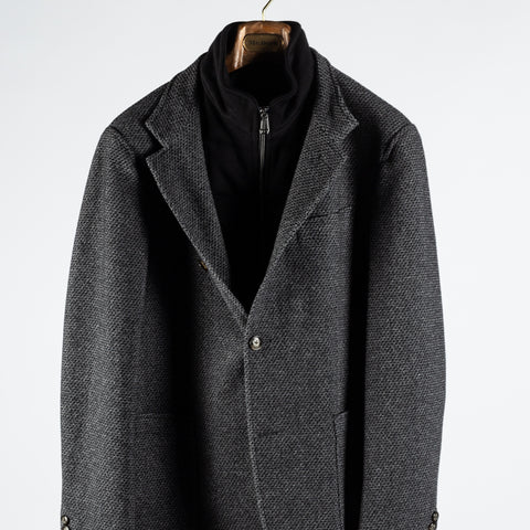 Joop Textured Charcoal Hectar Jacket - Black, Wool, Denim, Oxford, Slim Fit, Made In Portugal - View 6