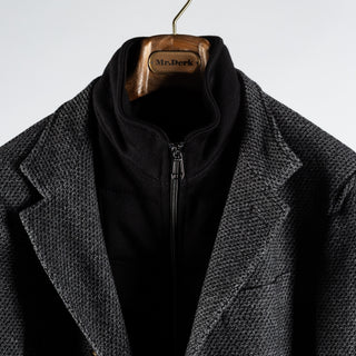 Joop Textured Charcoal Hectar Jacket - Black, Wool, Denim, Oxford, Slim Fit, Made In Portugal - View 7
