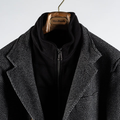Joop Textured Charcoal Hectar Jacket - Black, Wool, Denim, Oxford, Slim Fit, Made In Portugal - View 7