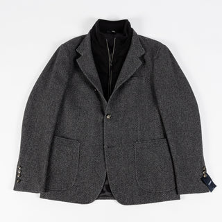 Joop Textured Charcoal Hectar Jacket - Black, Wool, Denim, Oxford, Slim Fit, Made In Portugal - View 9