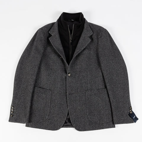 Joop Textured Charcoal Hectar Jacket - Black, Wool, Denim, Oxford, Slim Fit, Made In Portugal - View 9