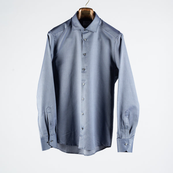 Charcoal & Blue Printed Dress Shirt