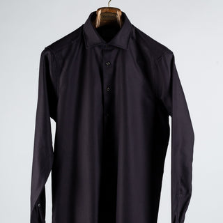 Stenstroms Dark Purple Textured Dress Shirt - Black, Cotton, Denim, Twill - View 6