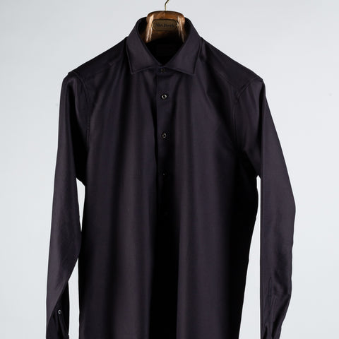 Stenstroms Dark Purple Textured Dress Shirt - Black, Cotton, Denim, Twill - View 6
