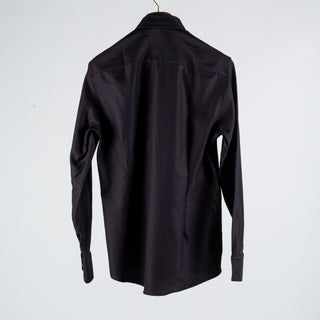 Stenstroms Dark Purple Textured Dress Shirt - Black, Cotton, Denim, Twill - View 5