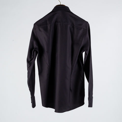 Stenstroms Dark Purple Textured Dress Shirt - Black, Cotton, Denim, Twill - View 5