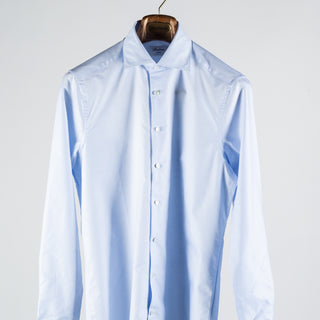 Stenstroms Light Blue Stretch Dress Shirt - Navy, Cotton, Silk, Leather - View 6