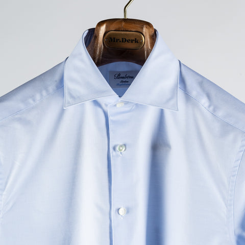 Stenstroms Light Blue Stretch Dress Shirt - Navy, Cotton, Silk, Leather - View 7