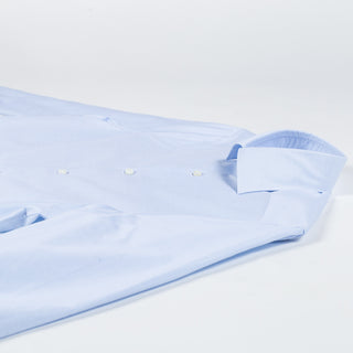 Stenstroms Light Blue Stretch Dress Shirt - Navy, Cotton, Silk, Leather - View 8
