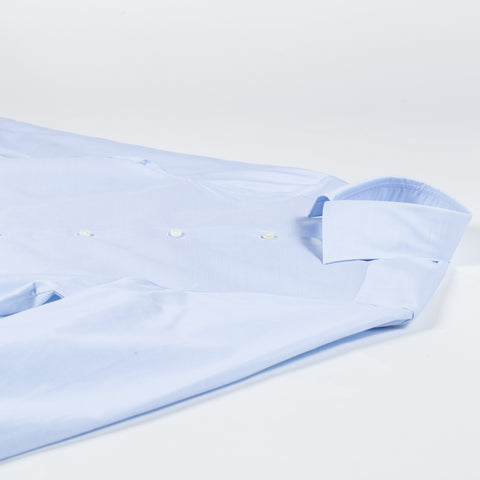 Stenstroms Light Blue Stretch Dress Shirt - Navy, Cotton, Silk, Leather - View 8