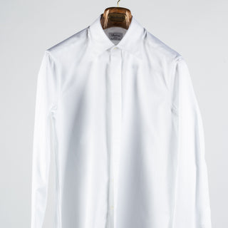 Stenstroms White Textured Tuxedo Shirt - Black, Cotton, Silk, Twill - View 6