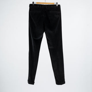 Briglia Black Corduroy Trousers - Cotton, Silk, Corduroy, Slim Fit, Knit - View 6
