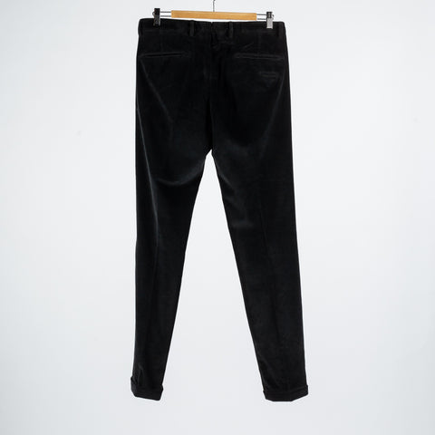 Briglia Black Corduroy Trousers - Cotton, Silk, Corduroy, Slim Fit, Knit - View 6