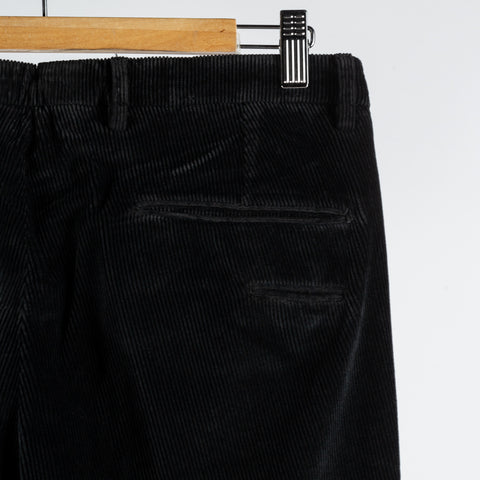 Briglia Black Corduroy Trousers - Cotton, Silk, Corduroy, Slim Fit, Knit - View 8