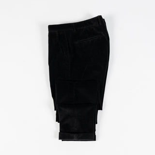 Briglia Black Corduroy Trousers - Cotton, Silk, Corduroy, Slim Fit, Knit - View 9