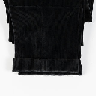 Briglia Black Corduroy Trousers - Cotton, Silk, Corduroy, Slim Fit, Knit - Alternate View