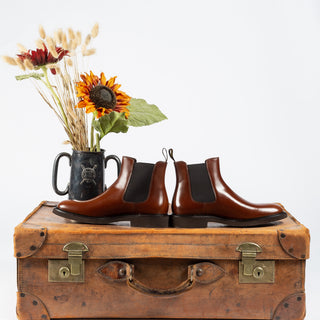 Doucal’s Brown Horse Leather Chelsea Boots - White, Wool, Denim, Leather, Modern Fit, Knit - View 7