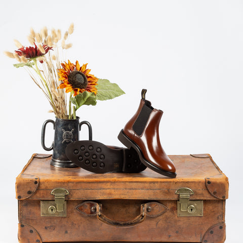 Doucal’s Brown Horse Leather Chelsea Boots - White, Wool, Denim, Leather, Modern Fit, Knit - View 8