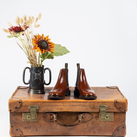 Doucal’s Brown Horse Leather Chelsea Boots - White, Wool, Denim, Leather, Modern Fit, Knit - View 6