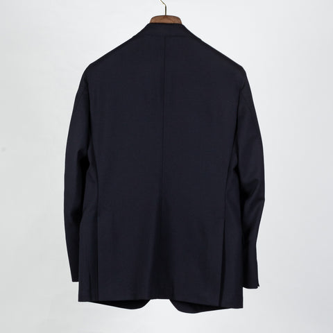 J Mueser Navy Fresco Wool Single Breasted Waverly Suit - Wool, Canvas, Matte, Made In Italy - View 5