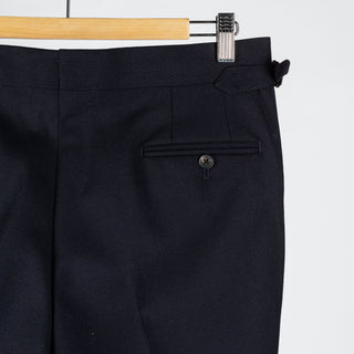 J Mueser Navy Fresco Wool Single Breasted Waverly Suit - Wool, Canvas, Matte, Made In Italy - View 15