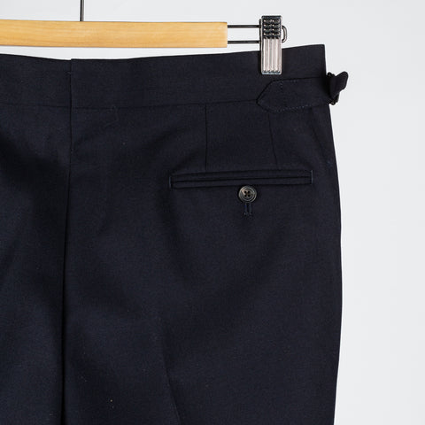 J Mueser Navy Fresco Wool Single Breasted Waverly Suit - Wool, Canvas, Matte, Made In Italy - View 15