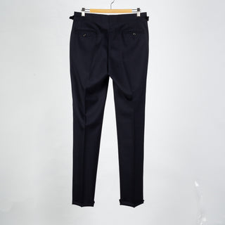 J Mueser Navy Fresco Wool Single Breasted Waverly Suit - Wool, Canvas, Matte, Made In Italy - View 13