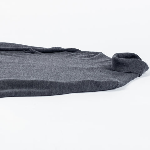 PYA Charcoal Knit Turtle Neck Sweater - Tan, Wool, Merino, Regular Fit - View 8