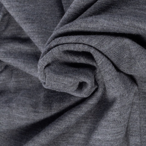 PYA Grey Extra-Fine Merino Quarter Zip - Wool, Merino, Regular Fit, Knit - Alternate View