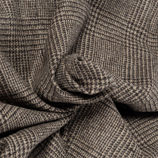 J Mueser Oatmeal Wool & Cashmere GlenCheck Weaverly Jacket - Tan, Wool, Cashmere, Denim, Made In Italy - Alternate View