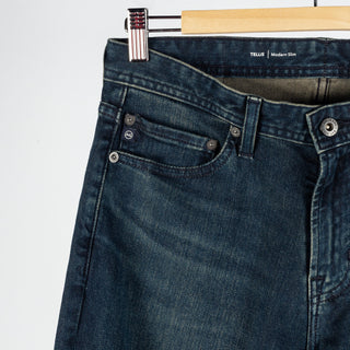 AG Tellis Bishop Cloud Soft Denim - Tan, Cotton, Denim, Twill, Slim Fit - Detail View