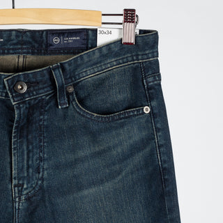 AG Tellis Bishop Cloud Soft Denim - Tan, Cotton, Denim, Twill, Slim Fit - Back View