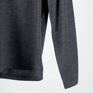 PYA Charcoal Knit Turtle Neck Sweater - Tan, Wool, Merino, Regular Fit - Back View