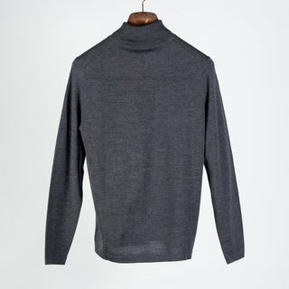 PYA Charcoal Knit Turtle Neck Sweater - Tan, Wool, Merino, Regular Fit - View 5