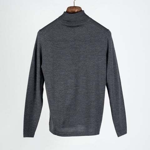 PYA Charcoal Knit Turtle Neck Sweater - Tan, Wool, Merino, Regular Fit - View 5