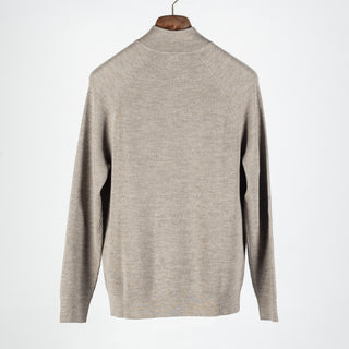 PYA Tan Merino Ribbed Quarter Zip - Red, Wool, Merino, Regular Fit, Knit - View 5