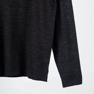 PYA Black Extra-Fine Merino Quarter Zip - Wool, Merino, Regular Fit, Knit - Back View