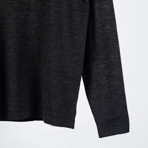 PYA Black Extra-Fine Merino Quarter Zip - Wool, Merino, Regular Fit, Knit - Back View