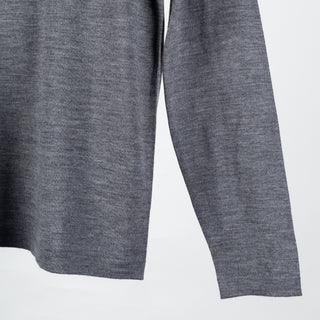 PYA Grey Extra-Fine Merino Quarter Zip - Wool, Merino, Regular Fit, Knit - Back View
