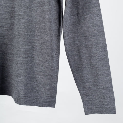 PYA Grey Extra-Fine Merino Quarter Zip - Wool, Merino, Regular Fit, Knit - Back View