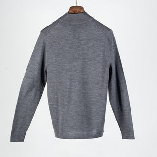 PYA Grey Extra-Fine Merino Quarter Zip - Wool, Merino, Regular Fit, Knit - View 5